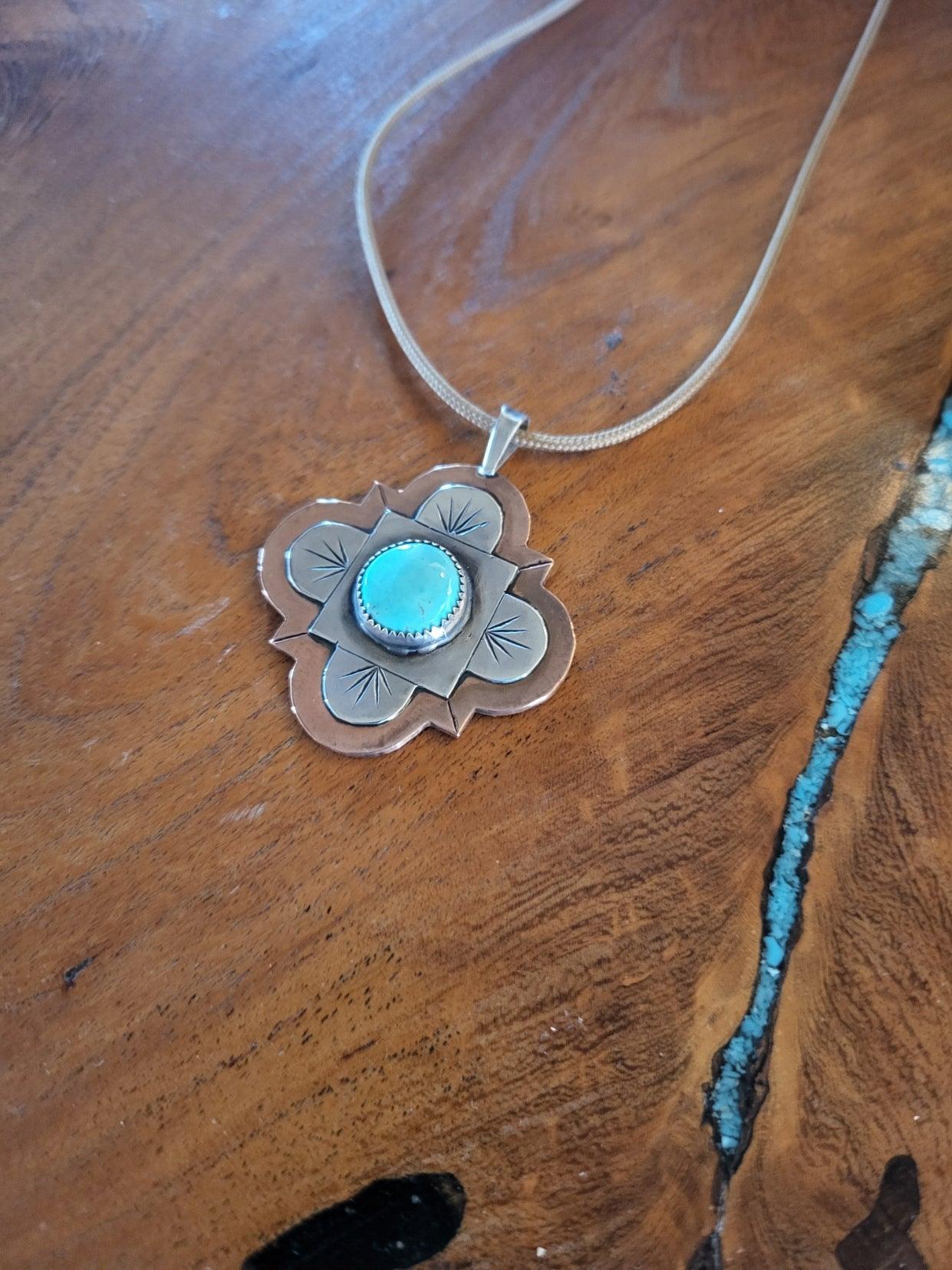 Spanish Insprired Turquoise Pendant