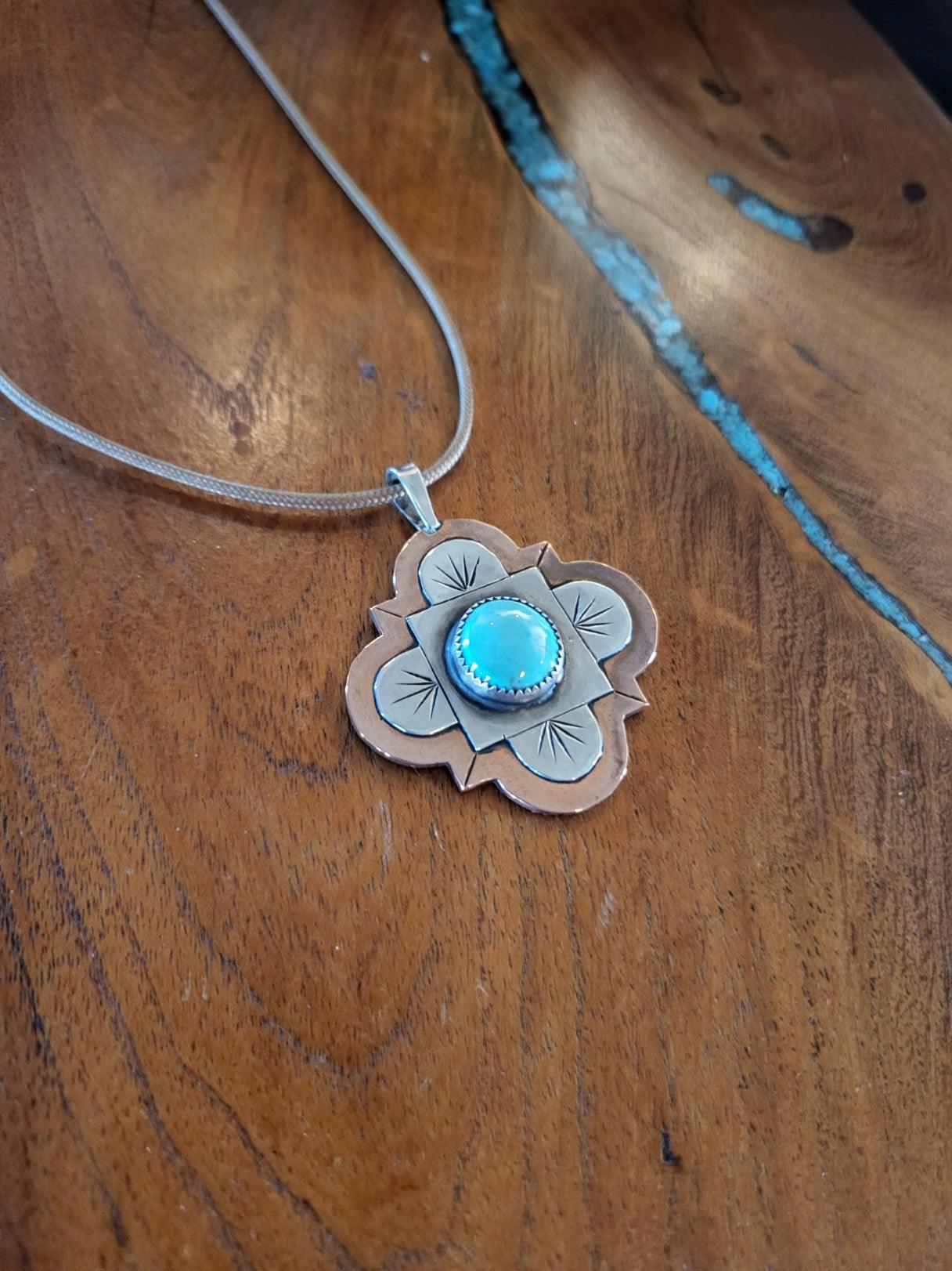 Spanish Insprired Turquoise Pendant