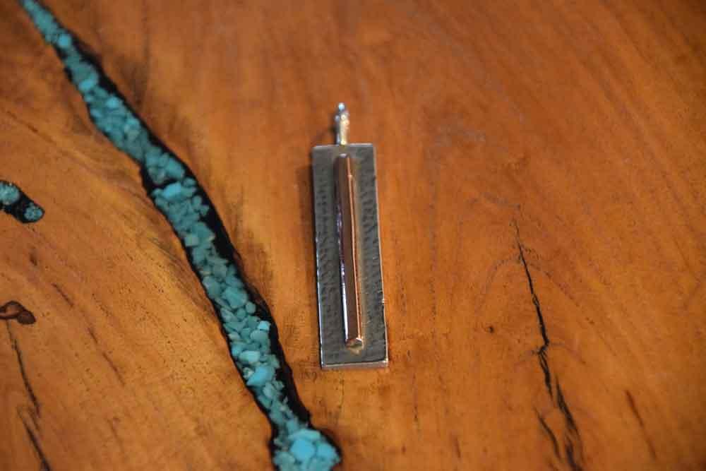 Silver and Copper Rectangular Pendant